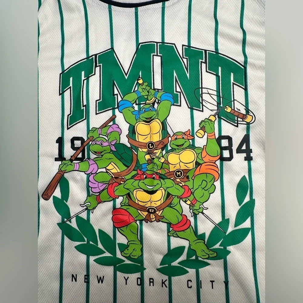 Teenage Mutant Ninja Turtles Boys Size XL Baseball Jersey Shirt and Shorts 1989
